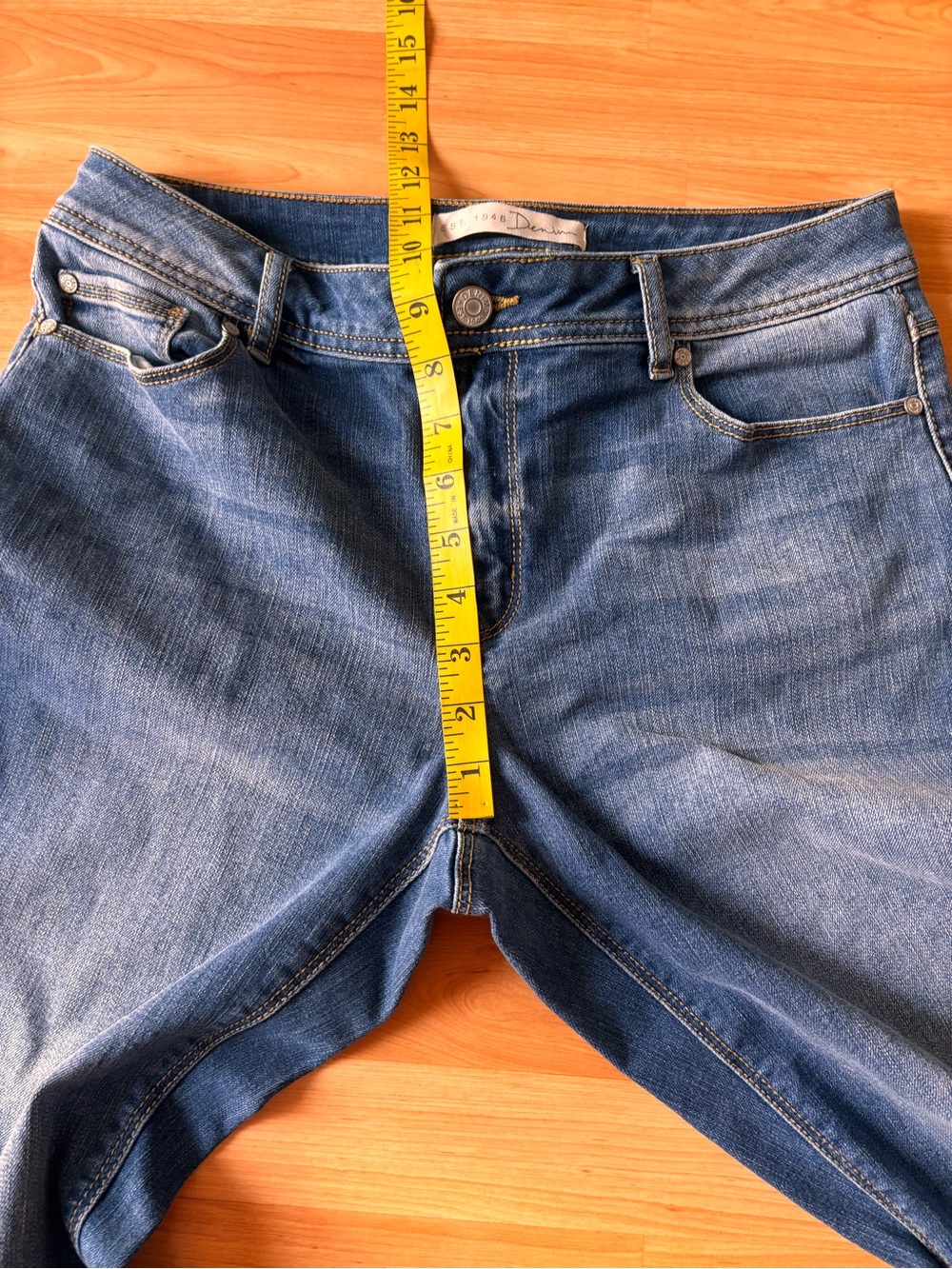 EST 1946 Denim Ruffle Hem Denim Jeans - Blue - Picture 8 of 9